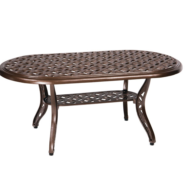 Casa Cast Aluminum 44 x 24 Oval CoffeeTable by Woodard - Image 8